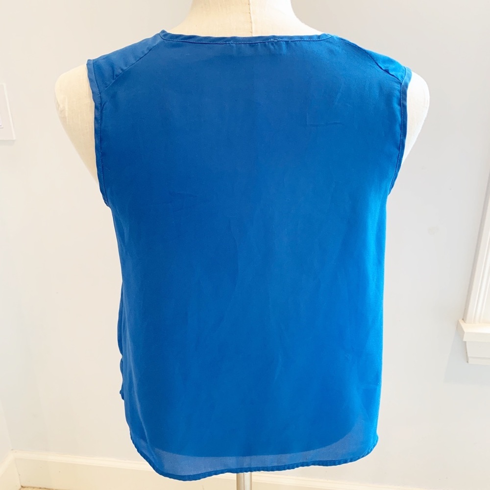 Elodie sheer blue v-neck top Medium - Picture 4 of 6
